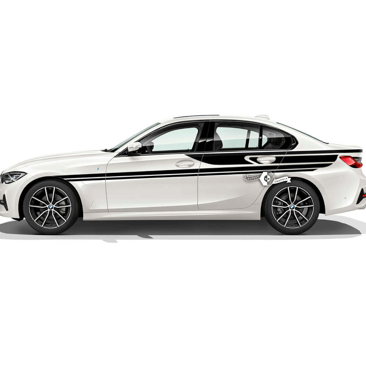 Par BMW Hood Doors Up Side Stripes Rally Motorsport guardabarros trasero pegatina de vinilo F30 G20
