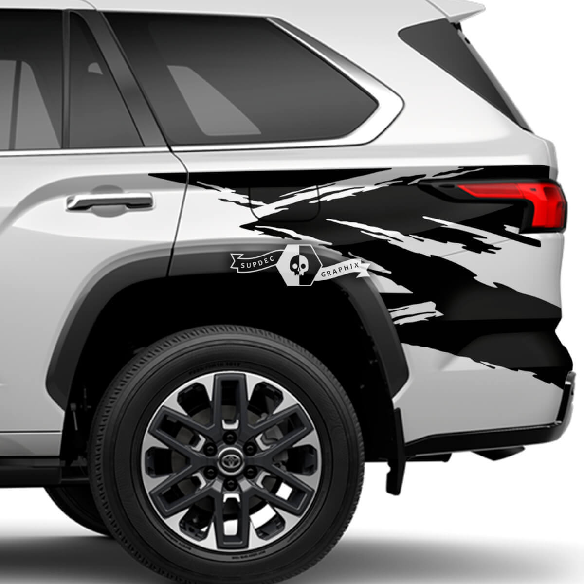 Par Toyota Sequoia guardabarros trasero raya envoltura Splash Dazzle pintura vinilo pegatinas calcomanía ajuste Toyota Sequoia
