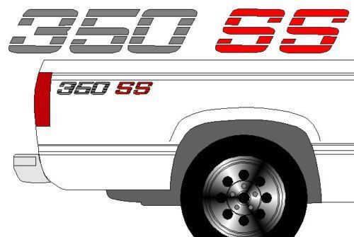 Kit de calcomanías de vinilo para costado de cama 350 SS para camión Chevy 1990-1993