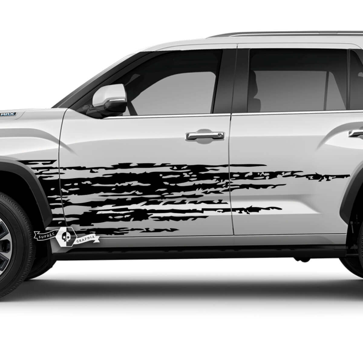 Par Toyota Sequoia guardabarros delantero trasero Wrap Splash Dazzle pintura pegatinas de vinilo destruidas calcomanía compatible con Toyota Sequoia
