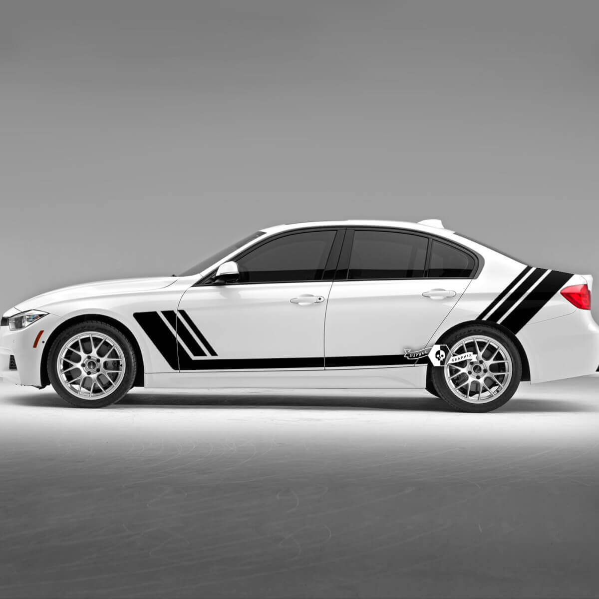 Par BMW puertas líneas rayas laterales Rally Motorsport Trim vinilo calcomanía pegatina F30 G20
