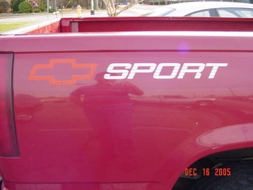 Juego de calcomanías de vinilo para la cabecera de caja de camioneta deportiva Chevrolet para coches Chevy
