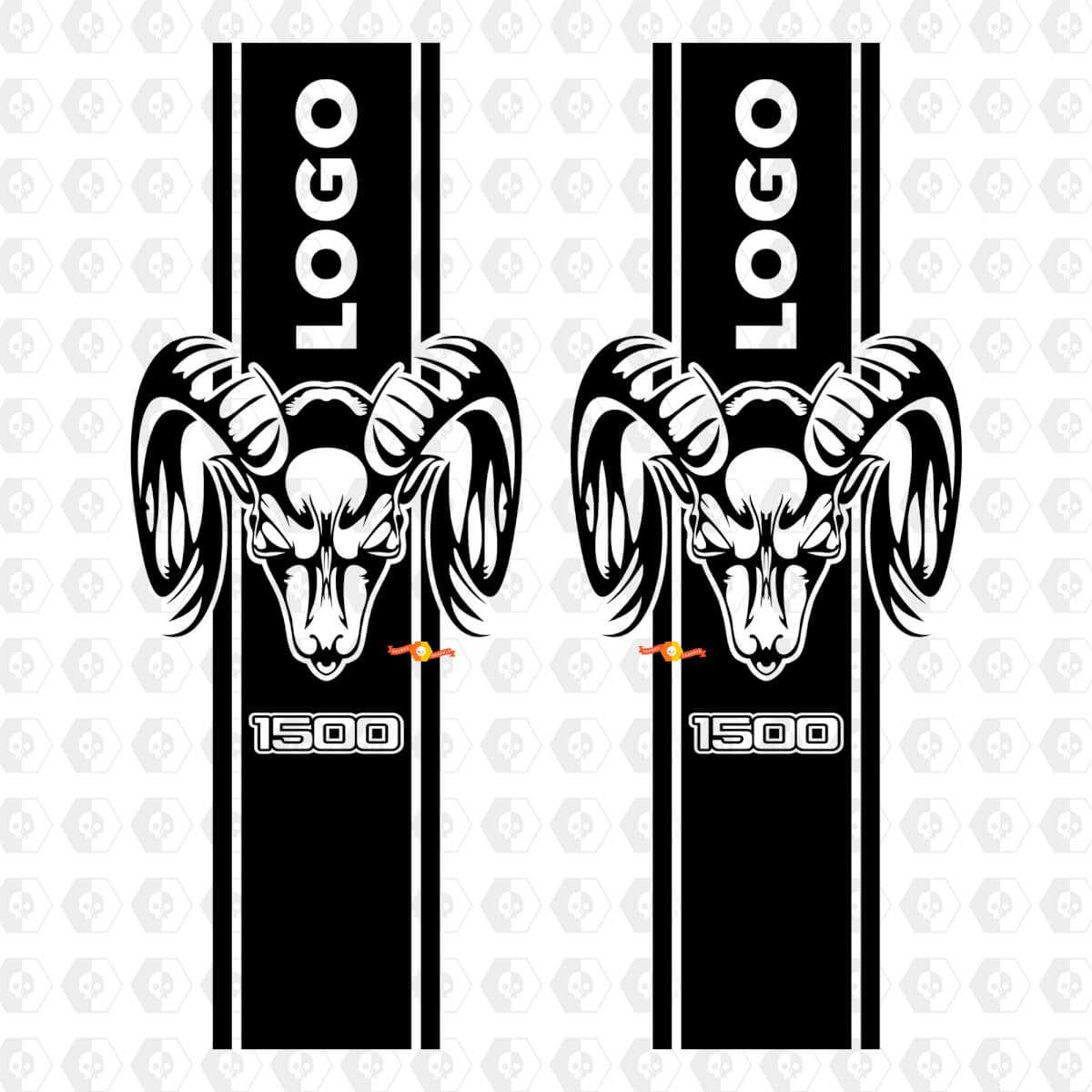 Calcomanía gráfica de logotipo de franja Dodge Ram 1500 para cama lateral trasera de camioneta vinilo de cama
