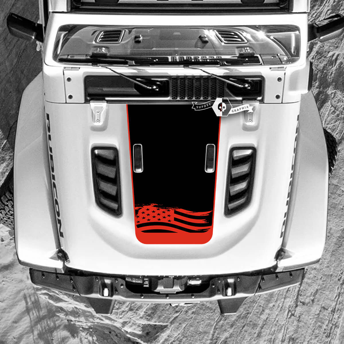 Pegatina de vinilo con bandera militar de EE.UU. para capó 2 para Jeep Wrangler
