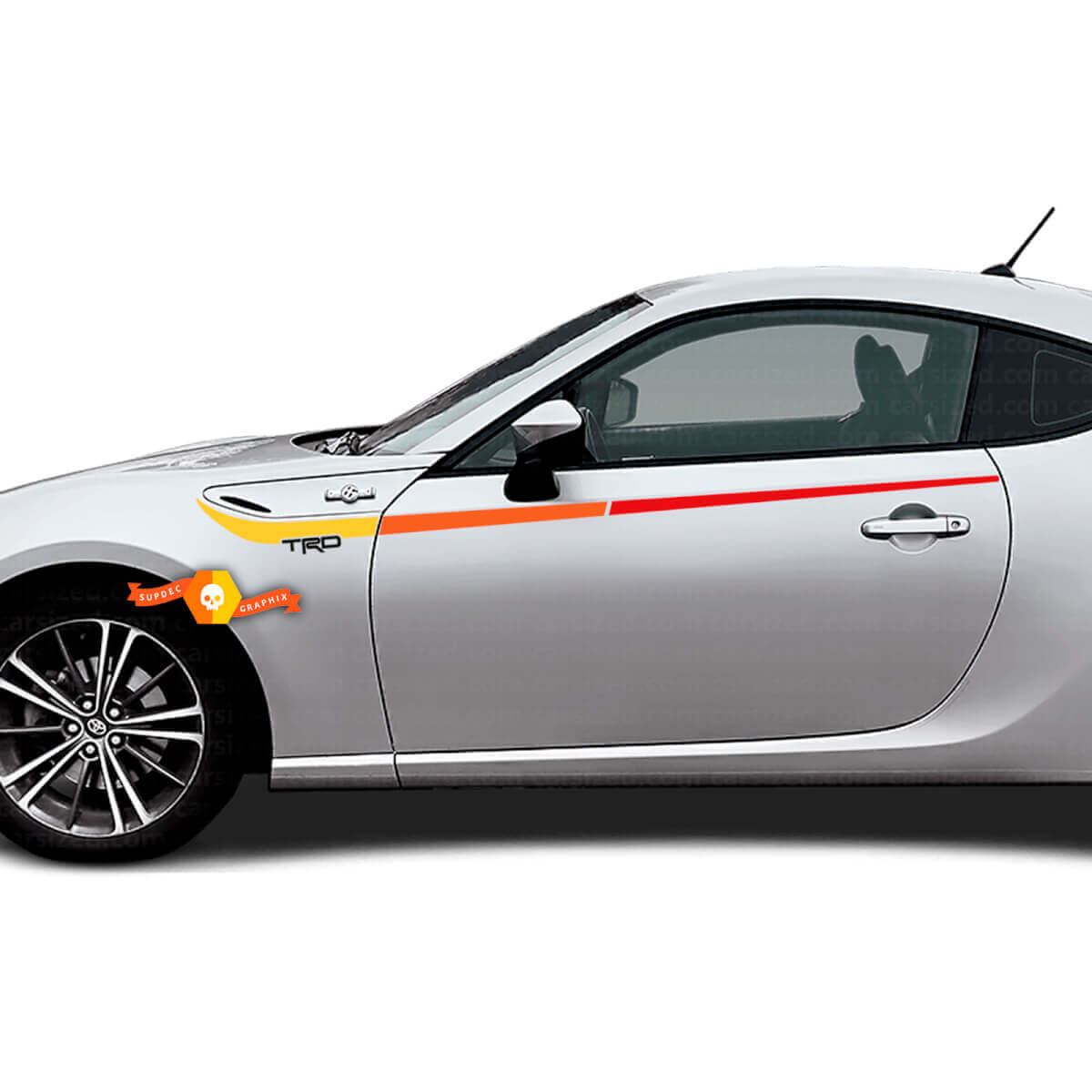 Calcomanía de vinilo de rayas laterales estilo vintage TRD para Toyota GT86