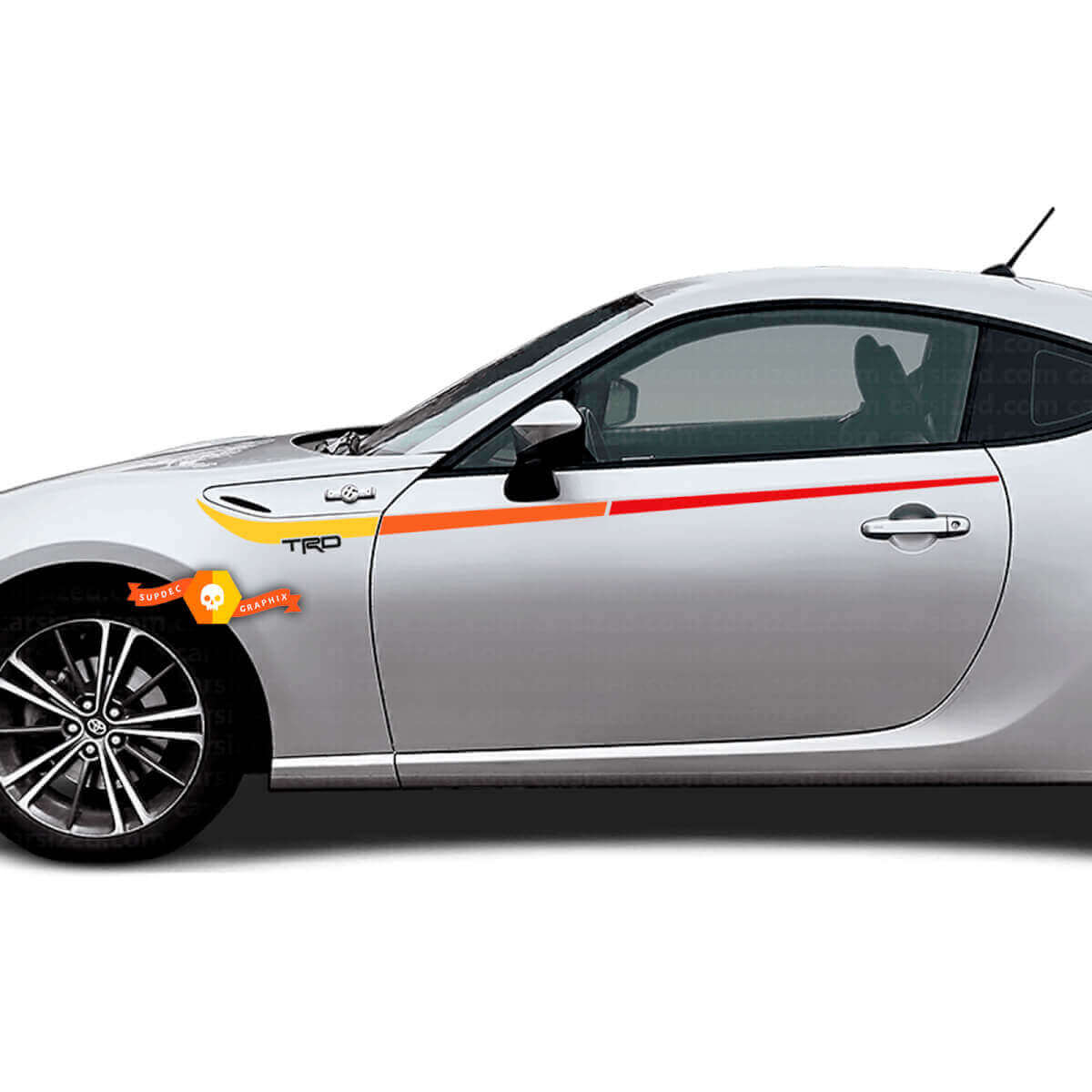 Kit de Vinilo de Rayas Laterales Estilo Vintage TRD para Toyota GT86