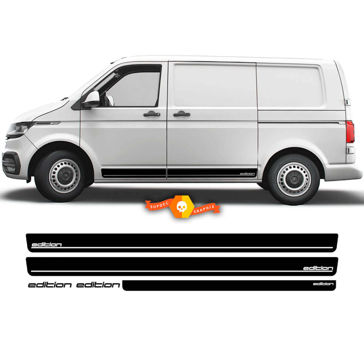 Kit de Vinilo para Franjas Laterales Edición para Volkswagen Transporter T5 T6 T7