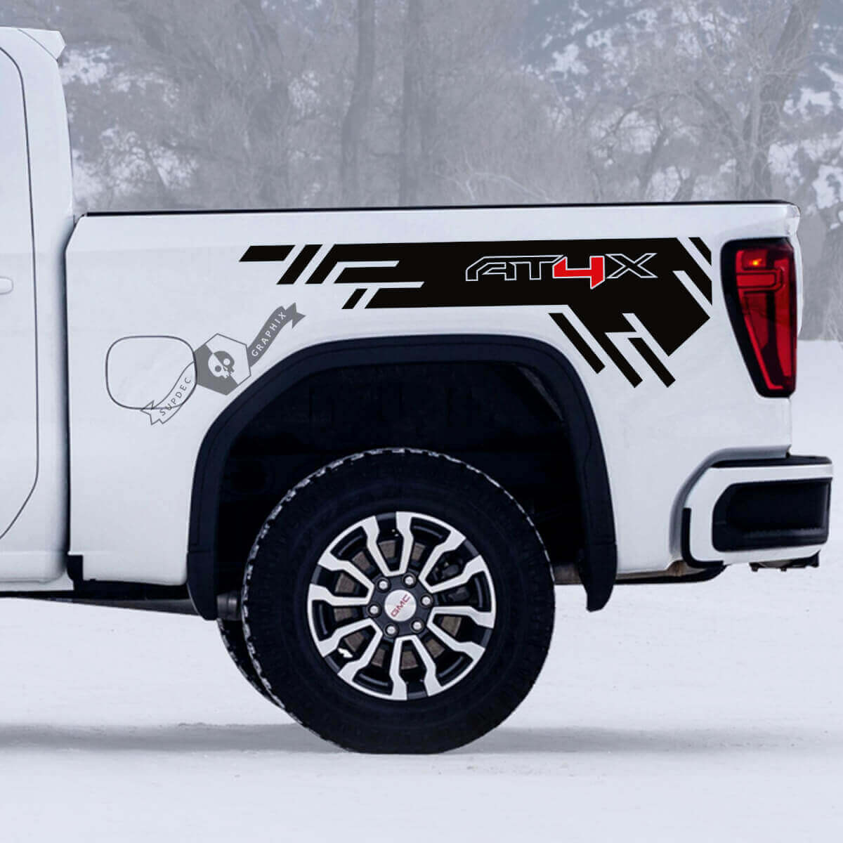 Juego de Calcomanías de Vinilo para Lados de Cama Off-Road AT4X para GMC Sierra 1500