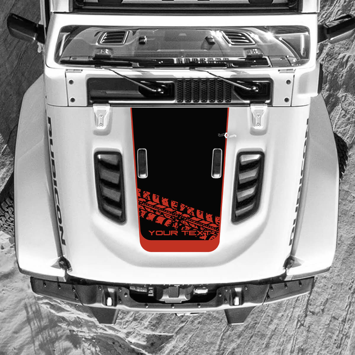 Jeep Wrangler Hood Tire Track Wrap Vinilo Calcomanías Pegatinas 2 Colores
