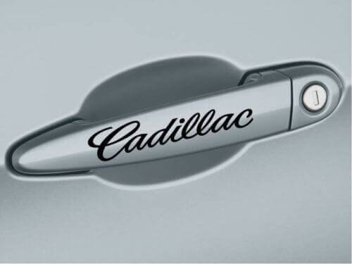 Juego de vinilos de sustitución para manijas de puerta Cadillac Script para Cadillac