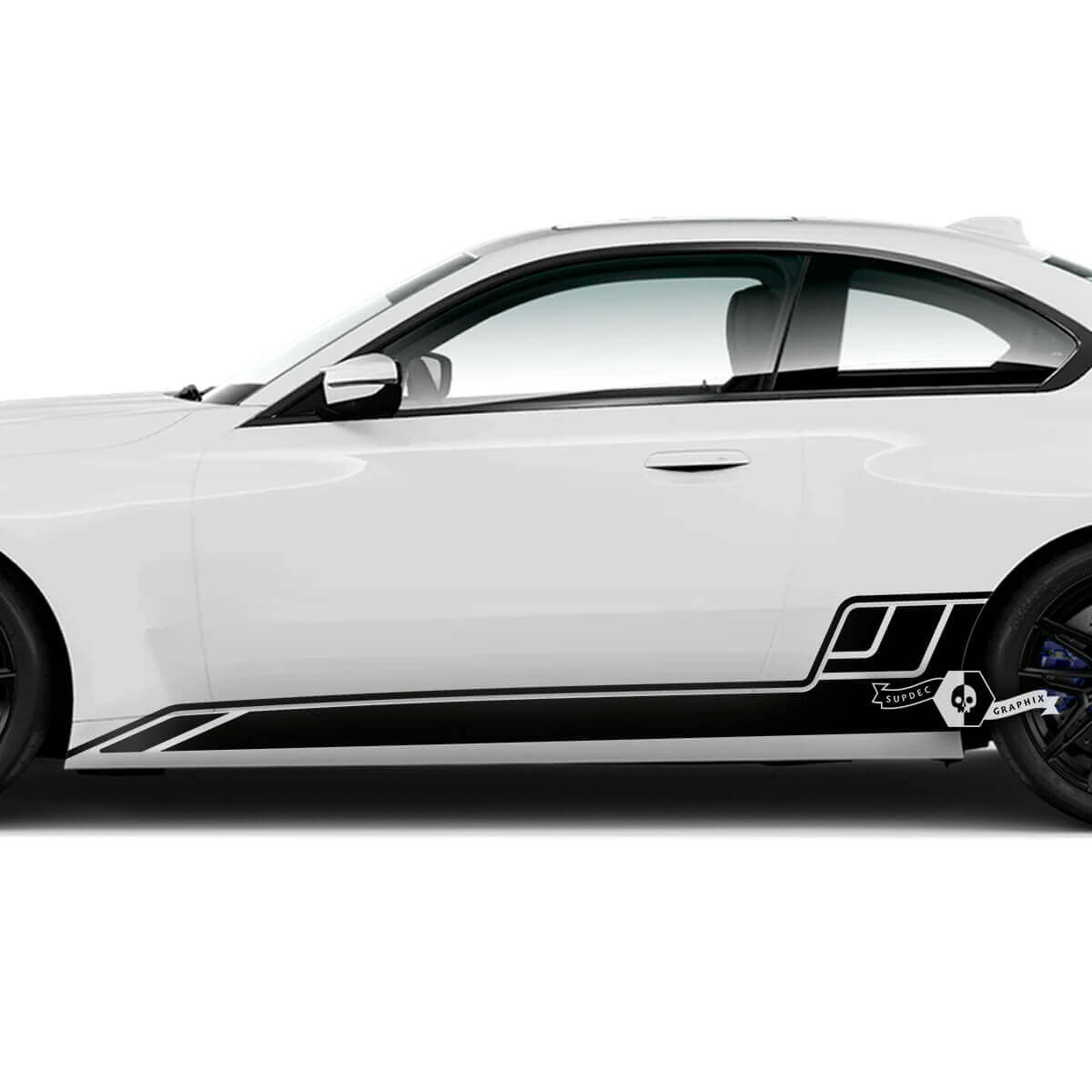 Par BMW M2 M240 G42 F22 F87 M Performance Rocker Panel Side Stripe Doors Stripe Vinilo calcomanía pegatina
