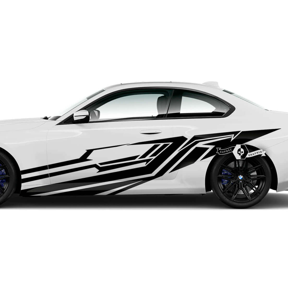 Par de pegatinas de vinilo para puertas de guardabarros laterales BMW M2 M240 G42 F22 F87 M Performance Wrap
