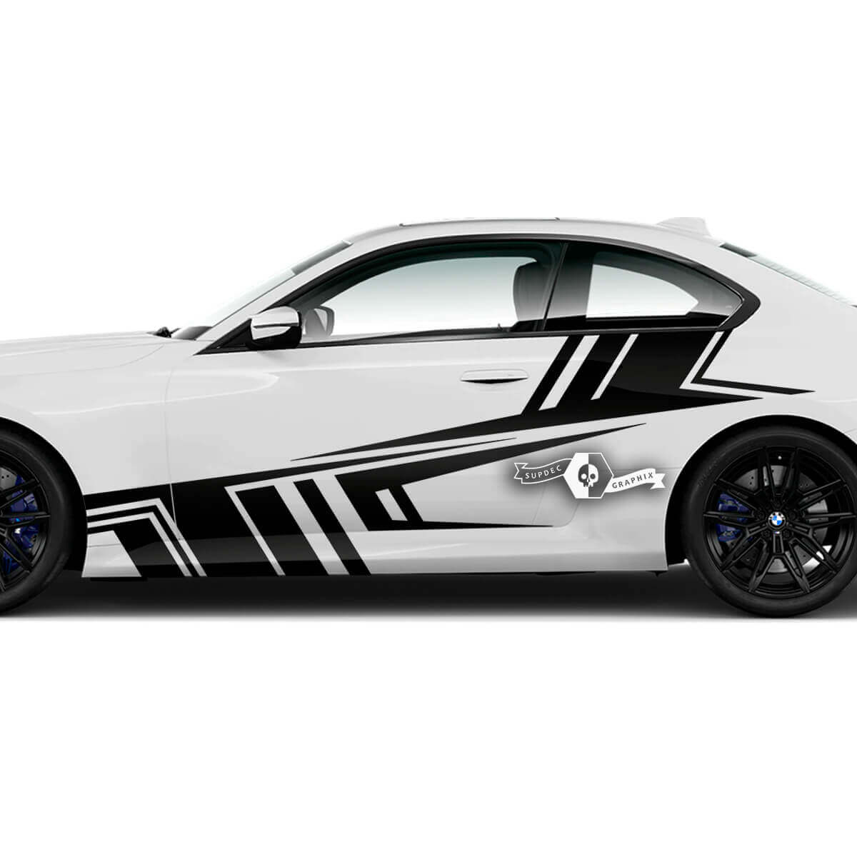 Par BMW M2 M240 G42 F22 F87 M Performance Wrap Splash Side Fender Puertas Líneas Vinilo Calcomanía Etiqueta
