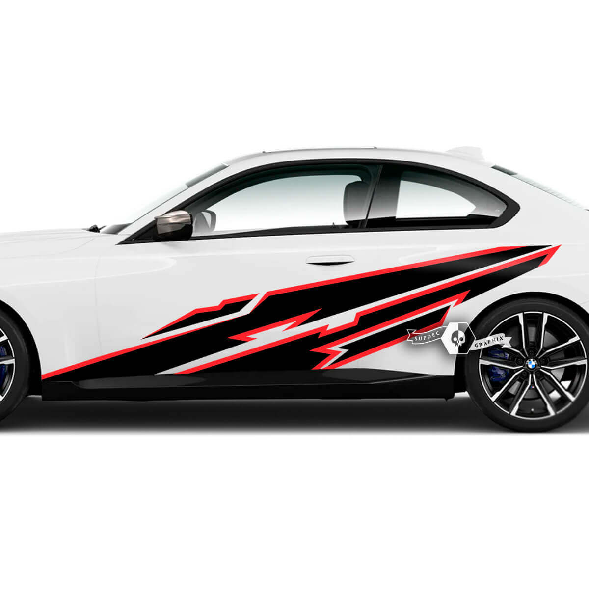 Par BMW M2 M240 G42 F22 F87 M Performance Wrap Splash Side Fender Puertas Líneas Trim Vinilo Calcomanía Etiqueta 2 colores
