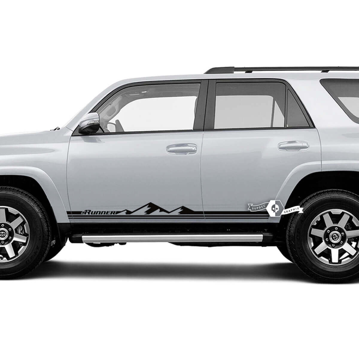 Vinilos adhesivos para paneles laterales de estilo montañas con líneas finas para Toyota 4Runner TRD