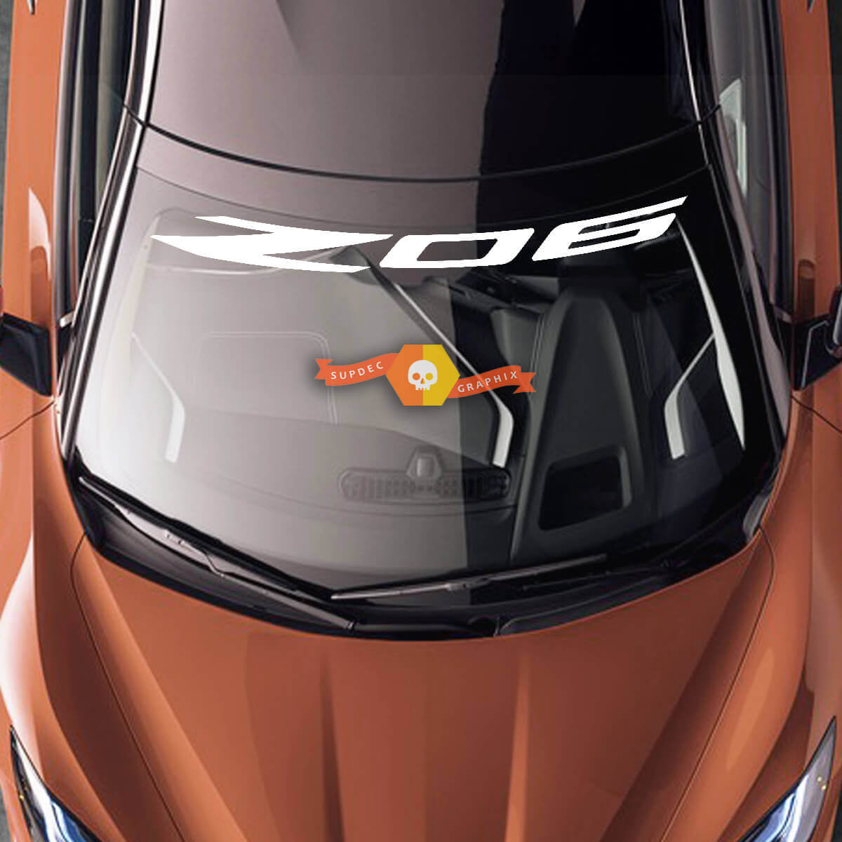 Parabrisas Chevrolet Chevy C8 Corvette Z06 vinilo calcomanía pegatina
