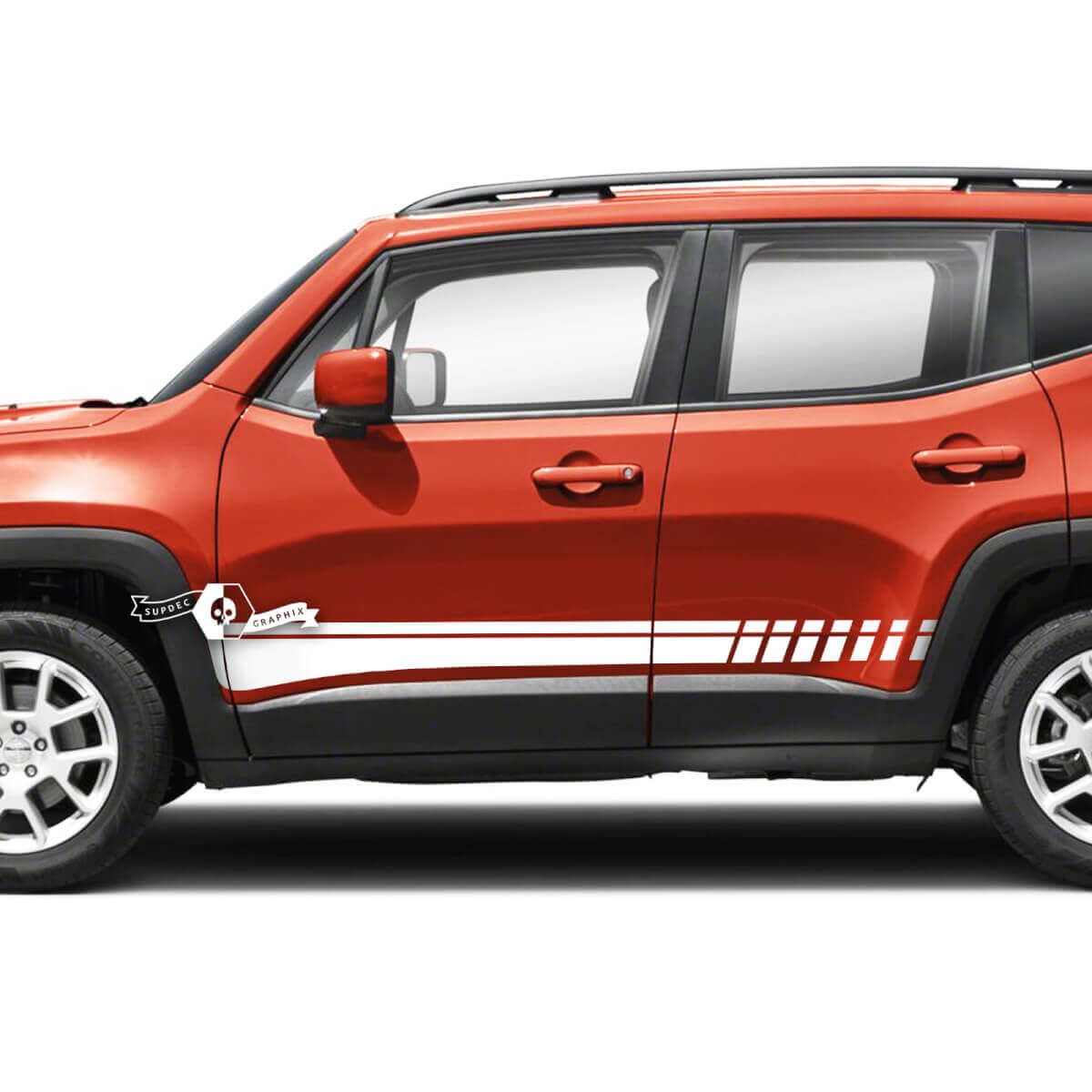 Par Jeep Renegade Rocker Panel Side Lines Stripe Graphic Vinilo Calcomanía Pegatina
