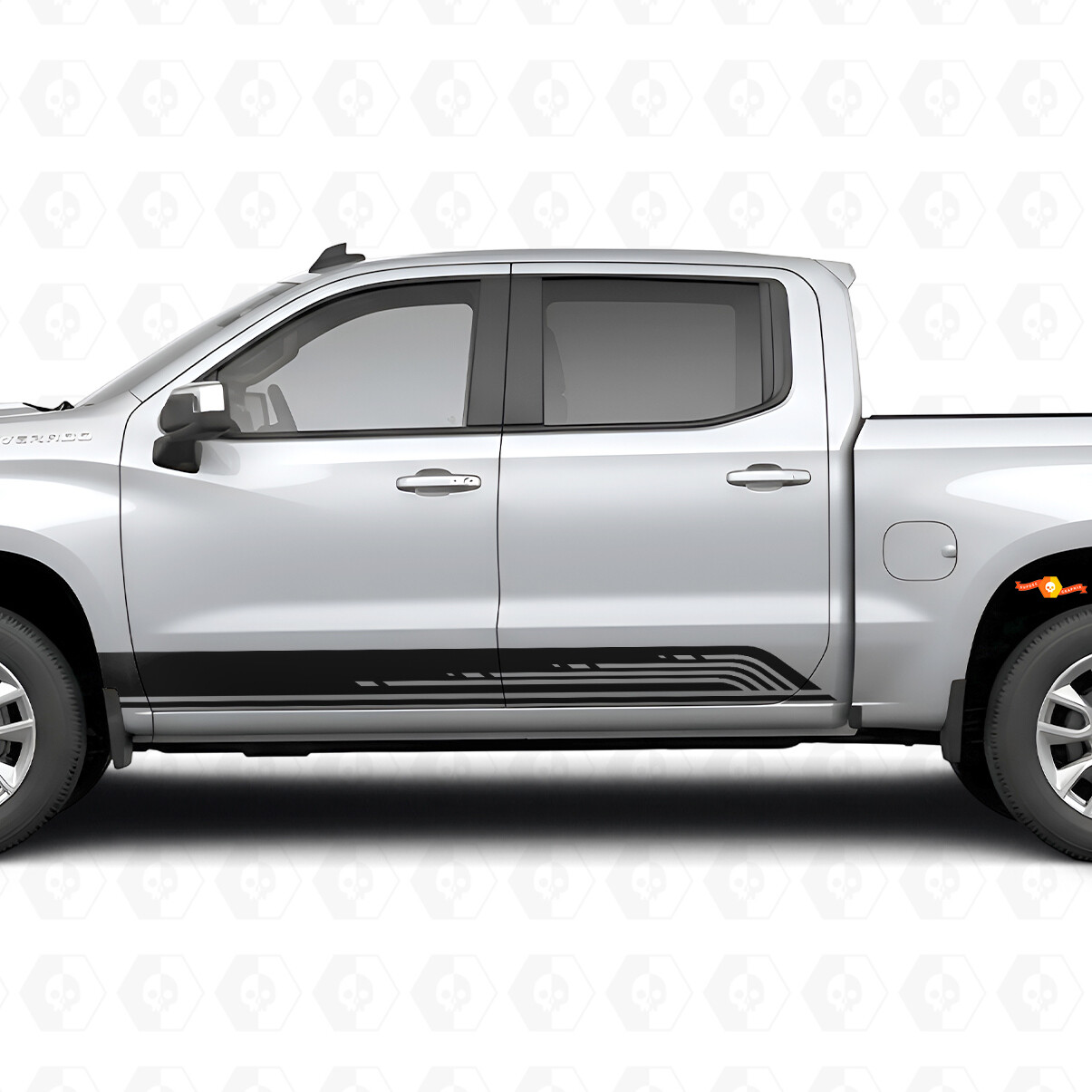 Tiras de Vinilo de Contorno Paralelo para Puerta y Paneles Laterales para Chevrolet Silverado 1500 T1XX 2019-2026
