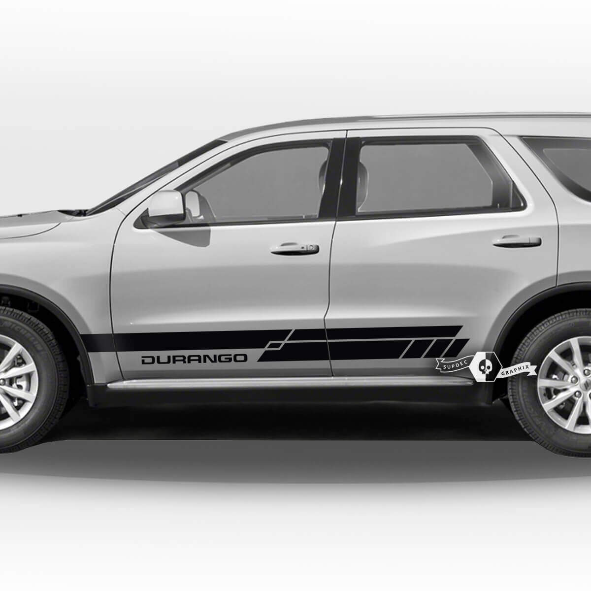 Par de pegatinas de vinilo con diseño de rayas para puertas laterales de Dodge Durango
