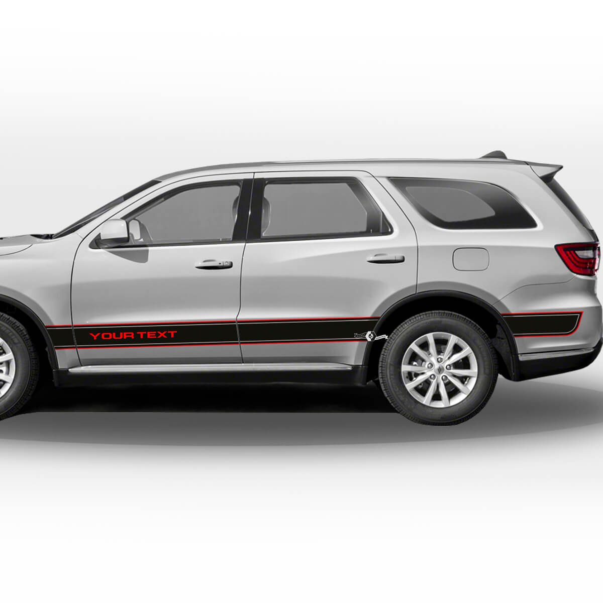 Juego de pegatinas adhesivas vinílicas con franjas laterales contorneadas personalizadas para Dodge Durango