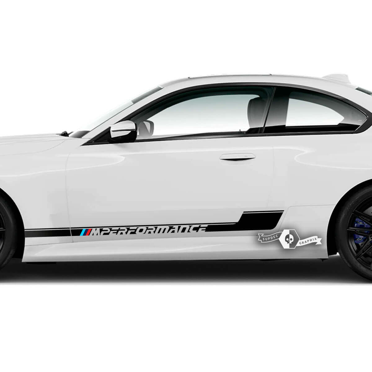Par BMW M2 M240 G42 F22 F87 M Performance Side Stripe Doors Logo Stripe Vinilo calcomanía pegatina
