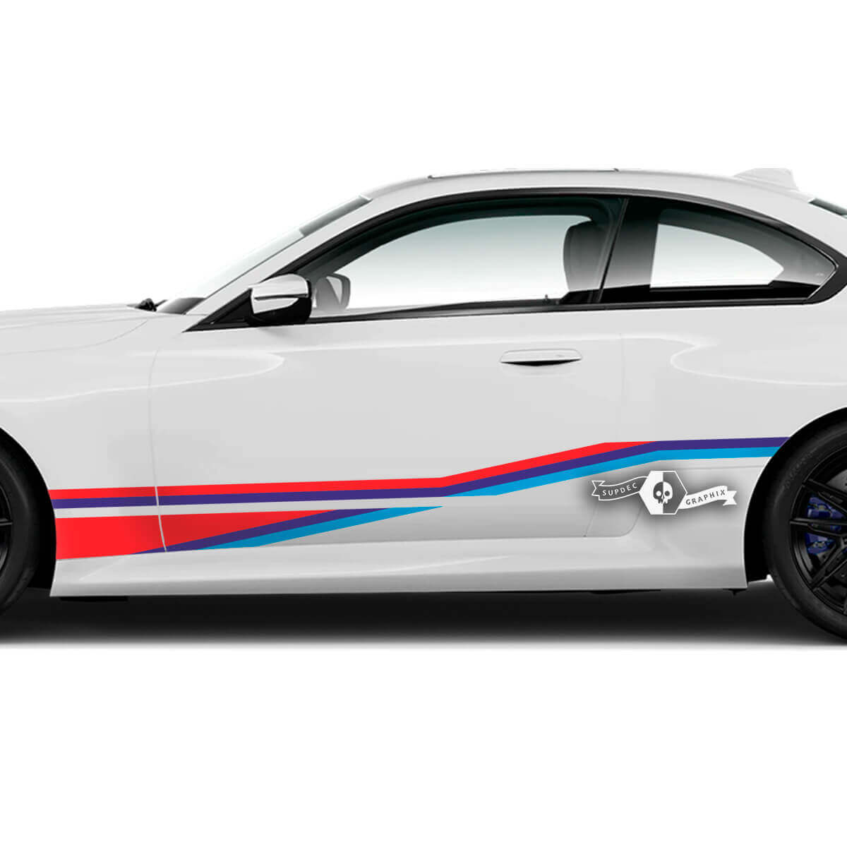 Par BMW M2 M240 G42 F22 F87 M Performance Side Stripes Puertas Fender Stripe M Vinilo Calcomanía Etiqueta M Colores
