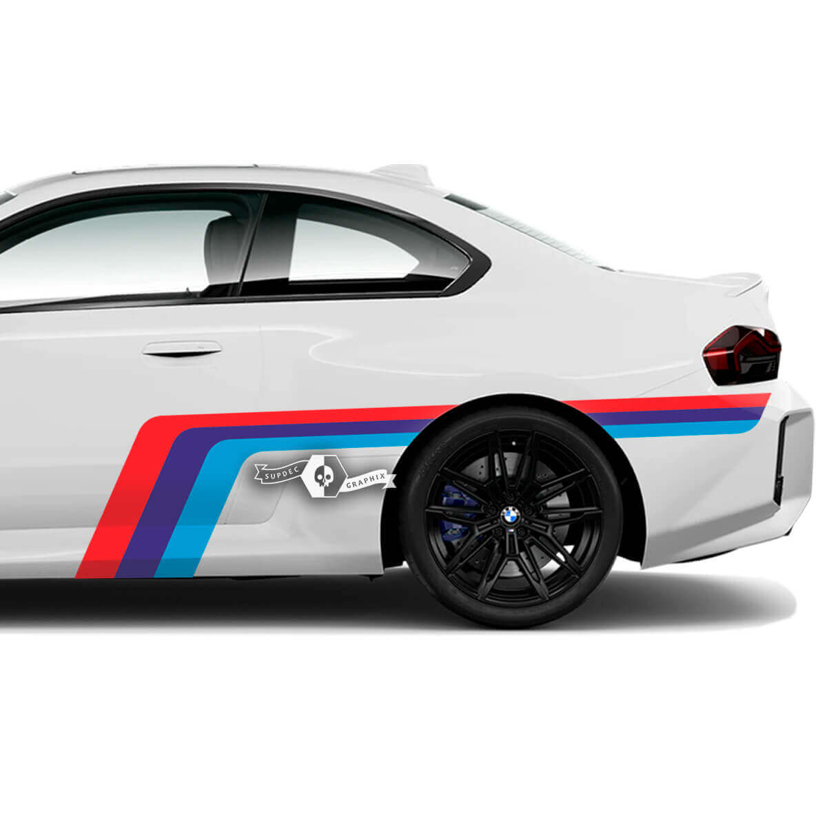 Par BMW M2 M240 G42 F22 F87 M Performance Side Stripes Puertas Guardabarros Trasero Stripe M Vinilo Calcomanía Etiqueta M Colores
