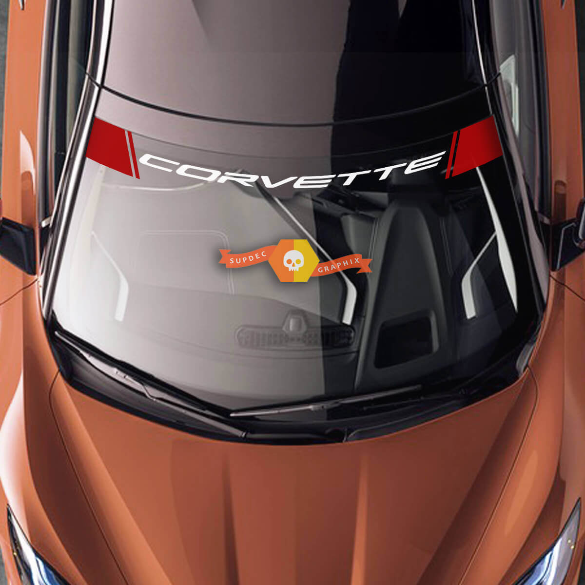Vinilo adhesivo para parabrisas de Corvette para Chevrolet Corvette C8