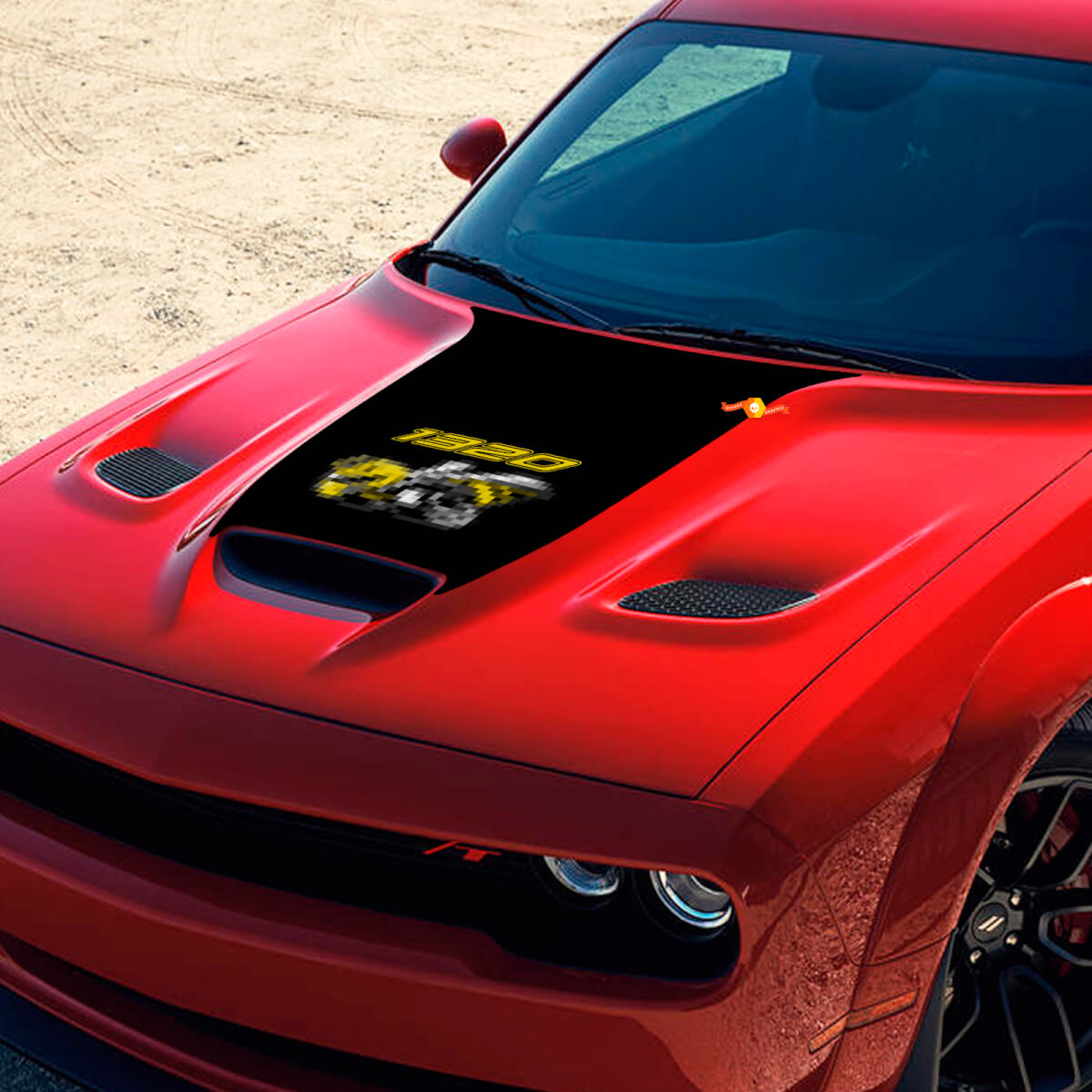 Calcomanía adhesiva de vinilo para capó estilo Super Bee 1320 para Dodge Challenger