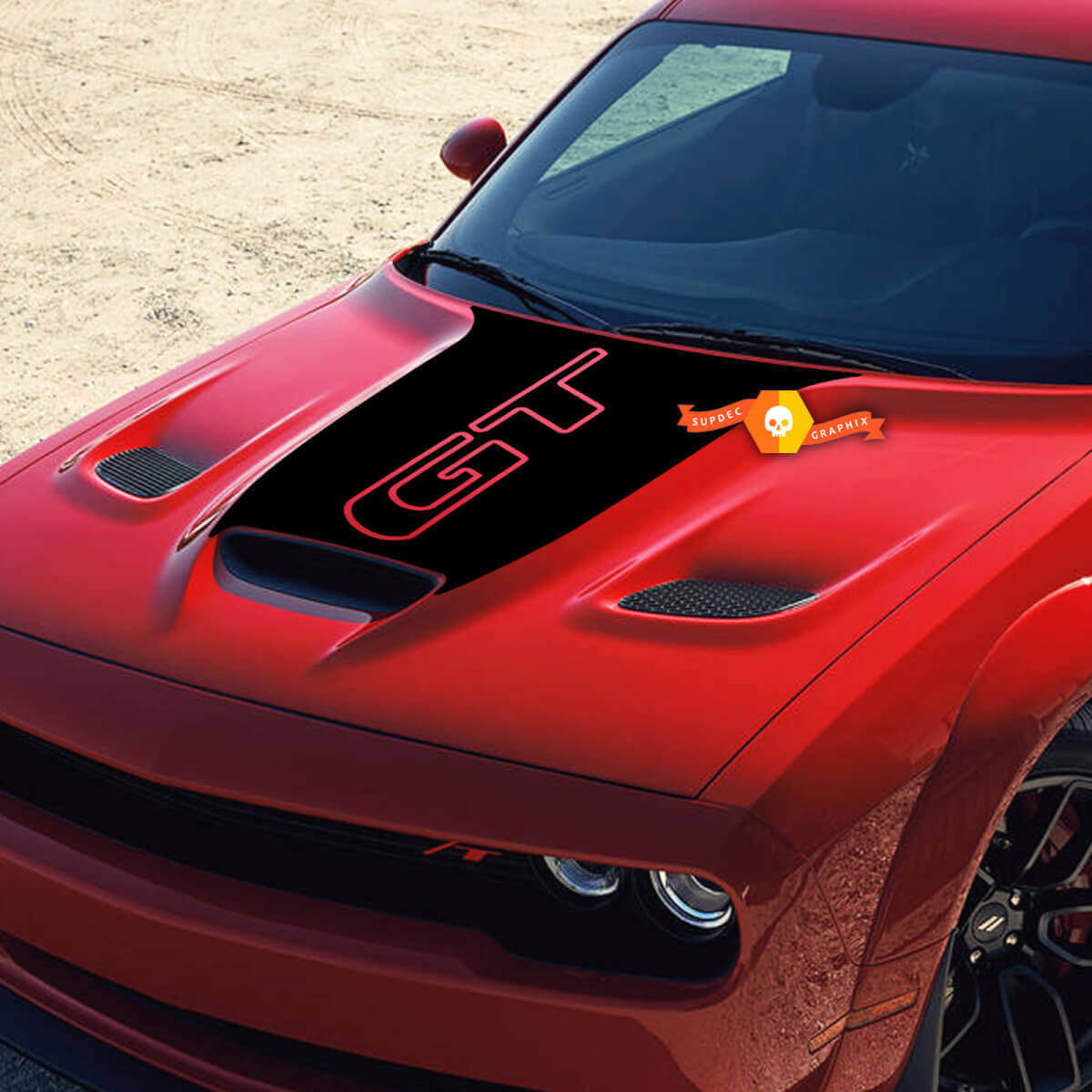 Hood Dodge Challenger 1320 Bee Logo Vinilo Calcomanía Pegatina Hood Graphics
