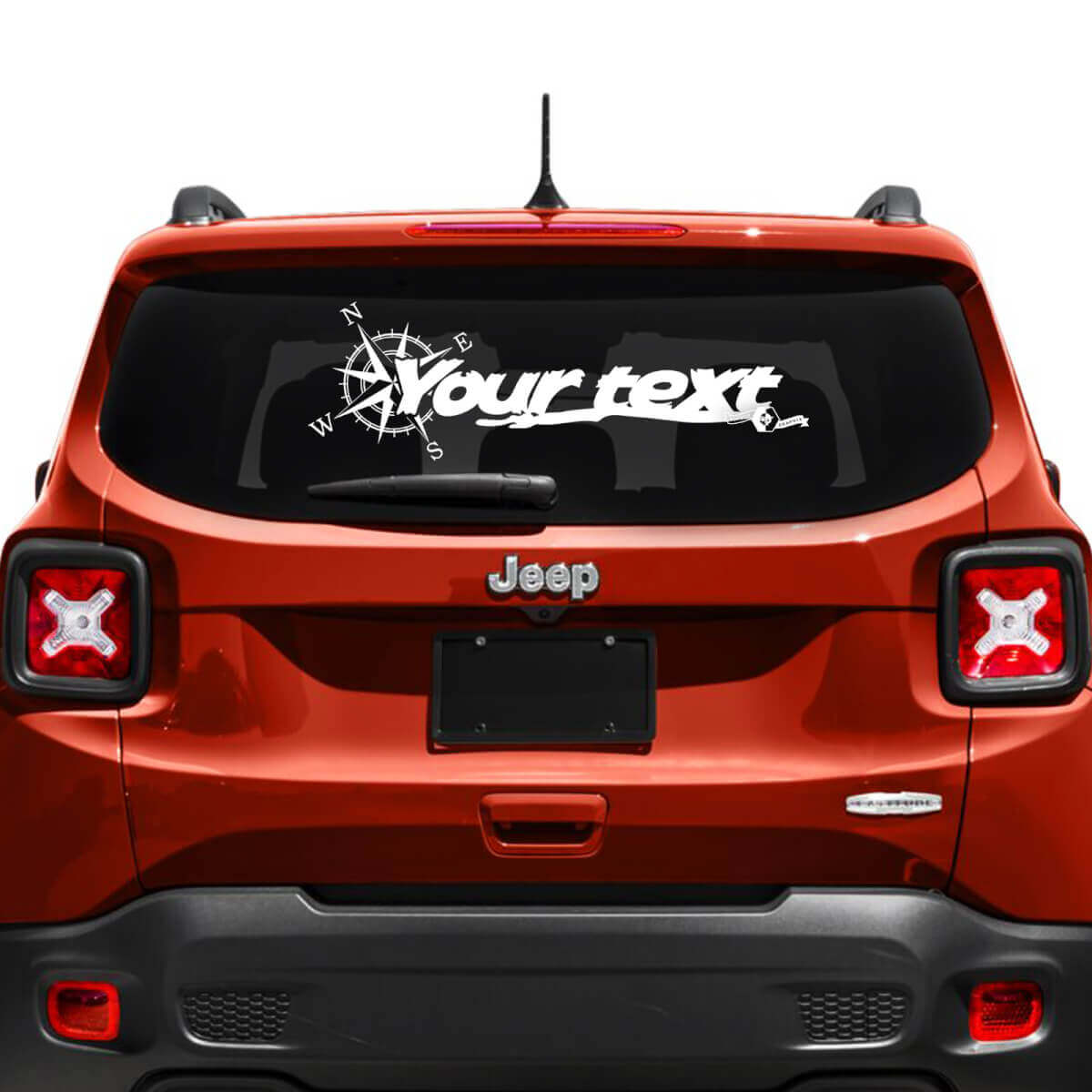 Jeep Renegade puerta trasera ventana brújula neumático pista vinilo calcomanía pegatina
