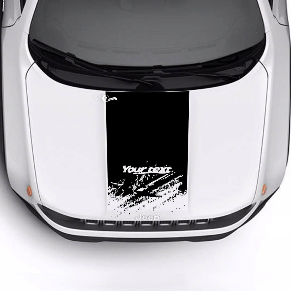 Texto Personalizado Destruido Desgastado Capó Logo Raya Vinilo Calcomanía Pegatina para Jeep Renegade Trailhawk