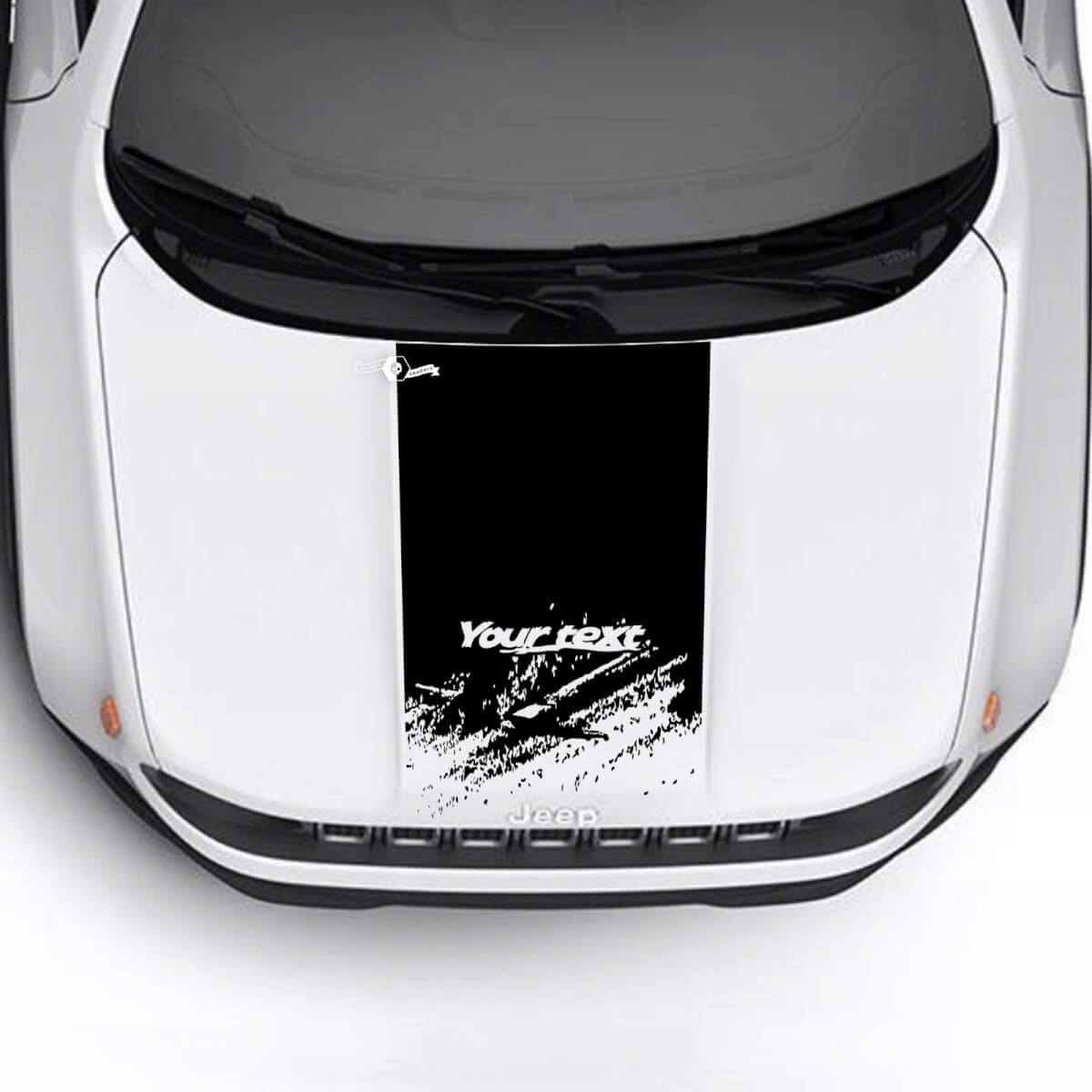 Texto Personalizado Destruido Desgastado Capó Logo Raya Vinilo Calcomanía Pegatina para Jeep Renegade Trailhawk