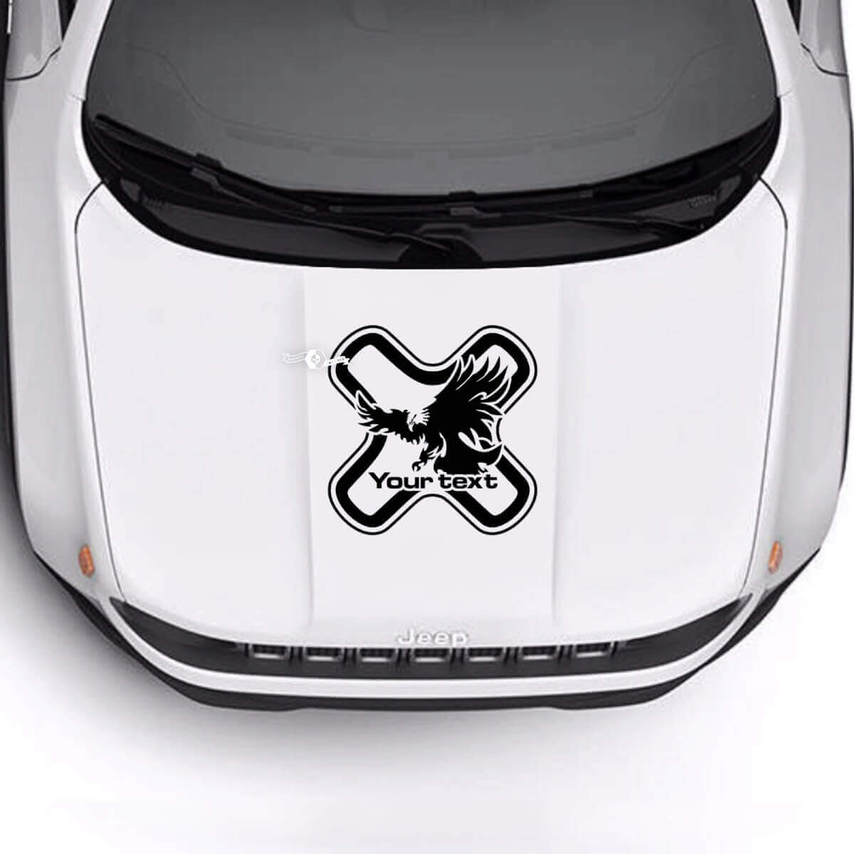 Calcomanía de Vinilo con Texto Personalizado Capó Águila Calva 2 para Jeep Renegade