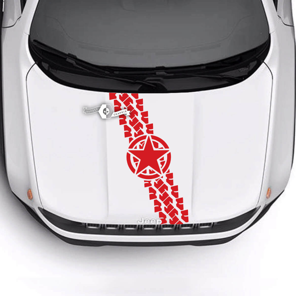 Jeep Renegade Trailhawk Sport Hood Military Star Tire Track Bald Eagle Vinilo Calcomanía pegatina
