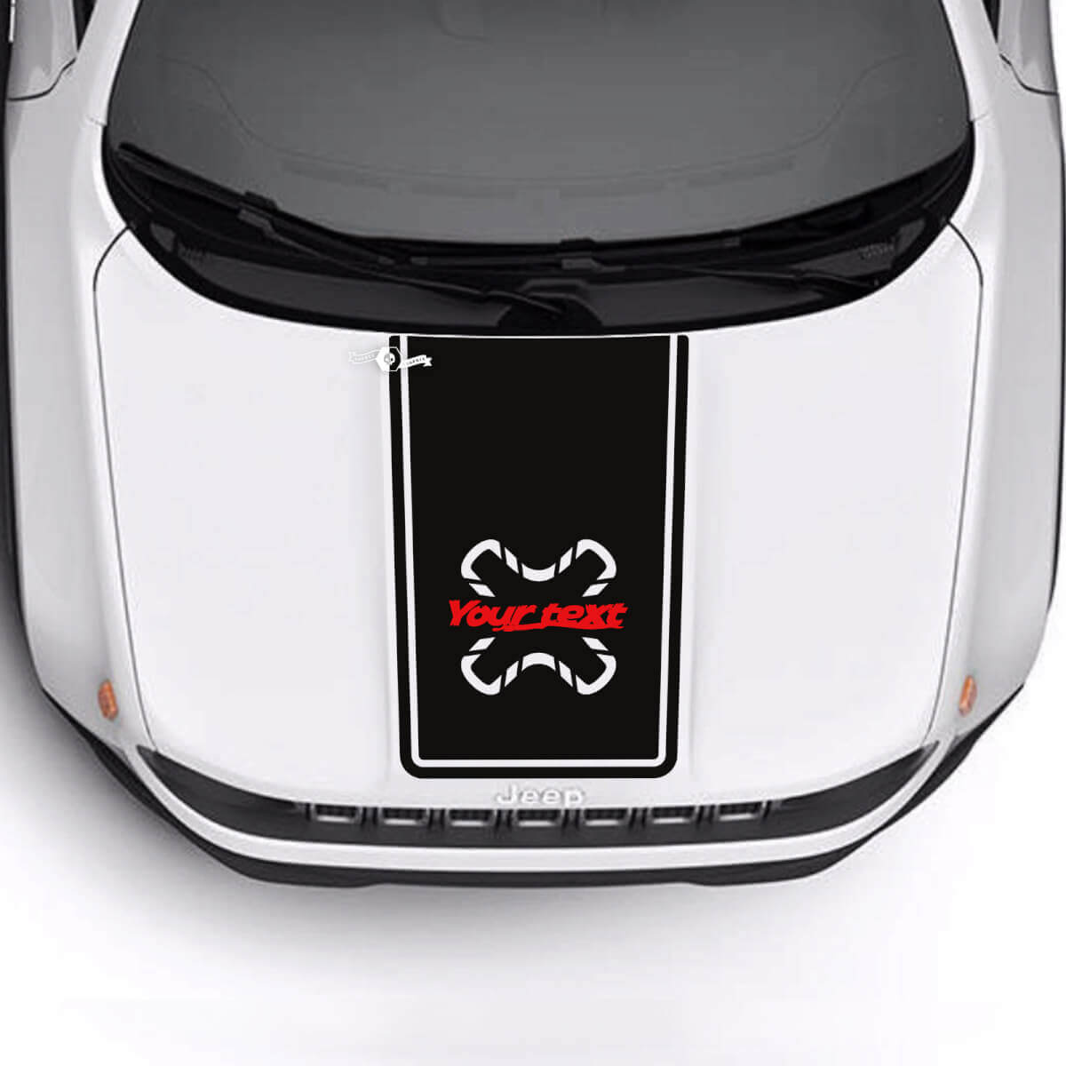 Adhesivo de vinilo para moldura del capó con texto personalizado, 2 colores para Jeep Renegade Trailhawk
