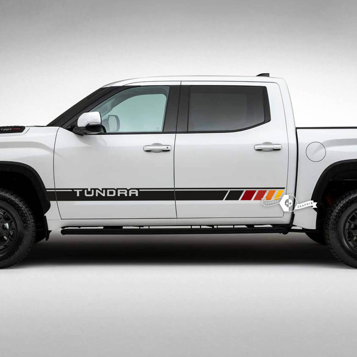 Par Toyota Tundra TRD Retro Vintage SunSet Doors Stripe kit Calcomanías de vinilo pegatinas 4 colores
