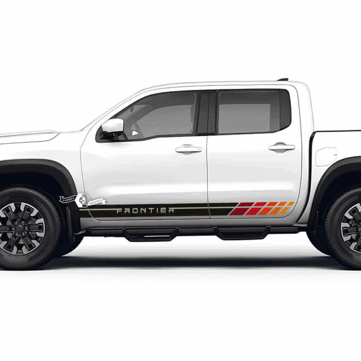 Kit de calcomanías de vinilo con franjas laterales estilo vintage para Nissan Frontier