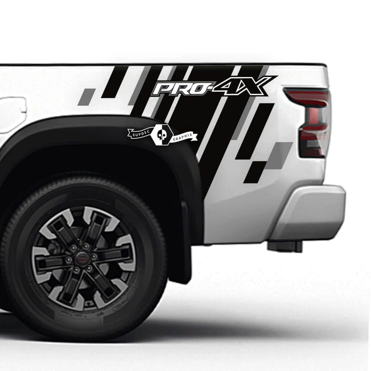 Kit de calcomanías de vinilo de franjas laterales PRO-4X para Nissan Frontier
