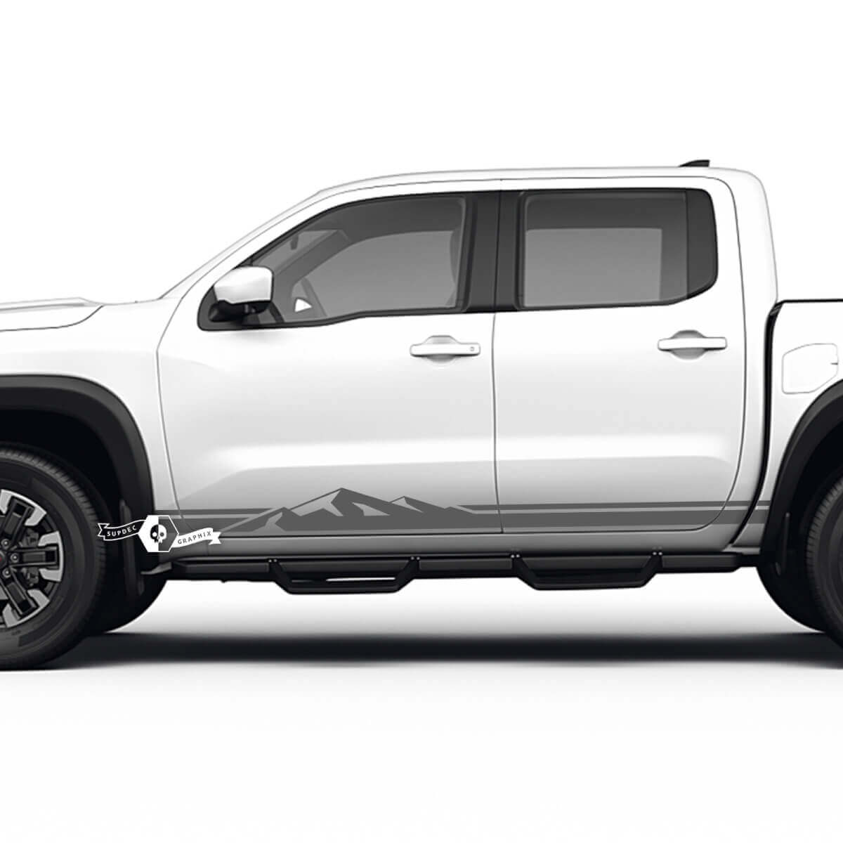 Kit de pegatinas de vinilo con franjas laterales estilo montaña para Nissan Frontier
