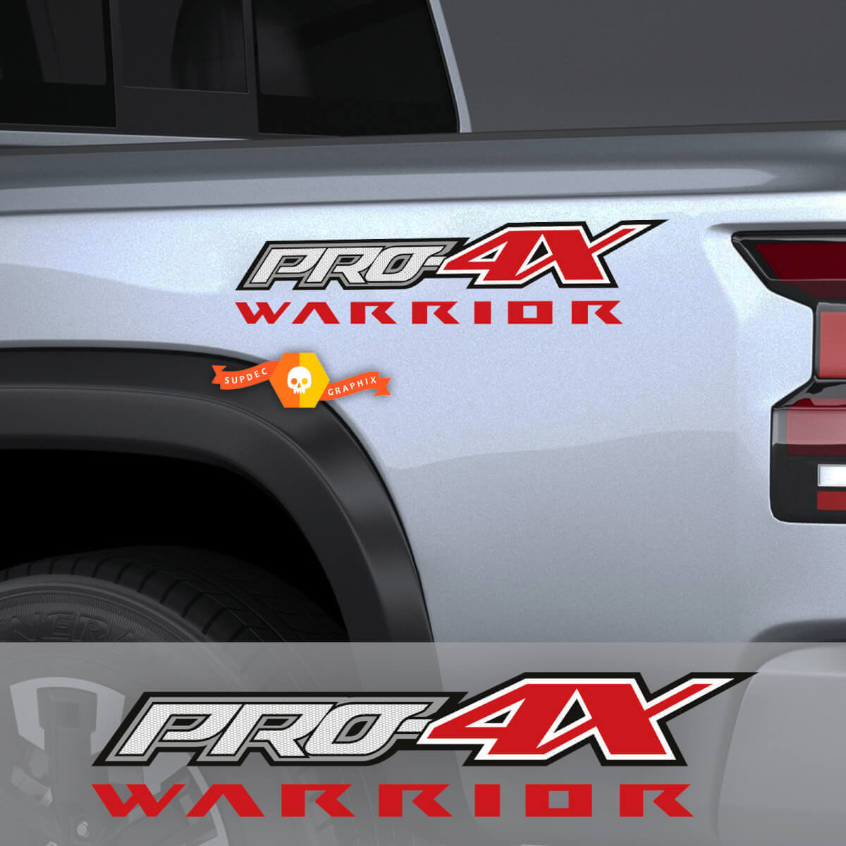 2X Nissan Frontier Pro-4X Warrior camioneta coche vinilo ambos lados pegatinas calcomanías gráficos
