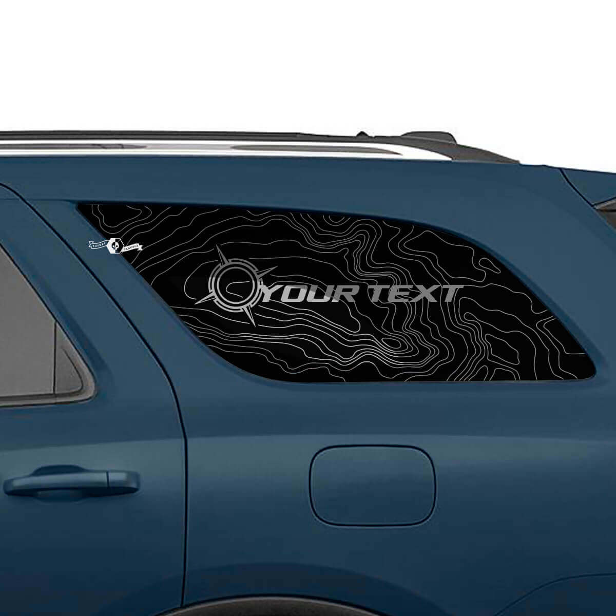 Kit de Calcomanías de Vinilo para Ventana Lateral Trasera y Mapa Topográfico para Dodge Durango