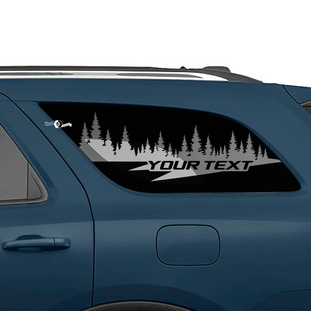 Par de pegatinas de vinilo para ventana lateral trasera Pine Forest para Dodge Durango