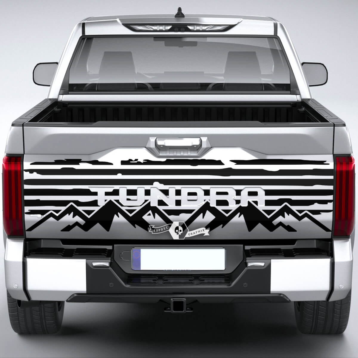 Toyota Tundra Bed Pickup Truck Tailgate Destroyed Grange Stripes Mountain Vinilo Pegatinas Calcomanía
