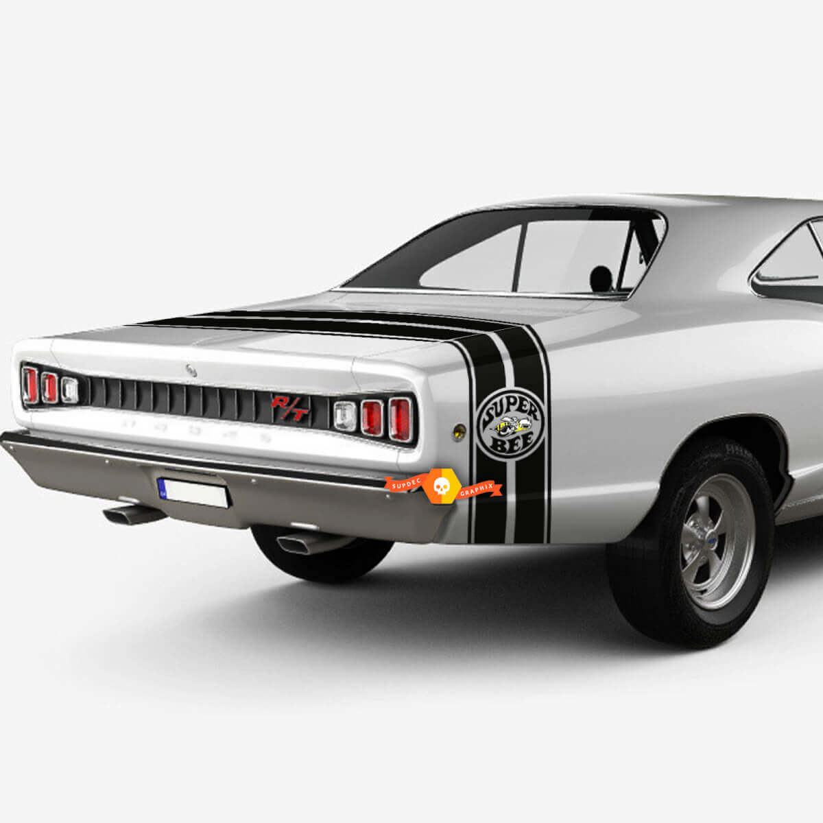 Dodge 1969 Super Bee Tail Band Stripe Vinilo calcomanía gráficos
