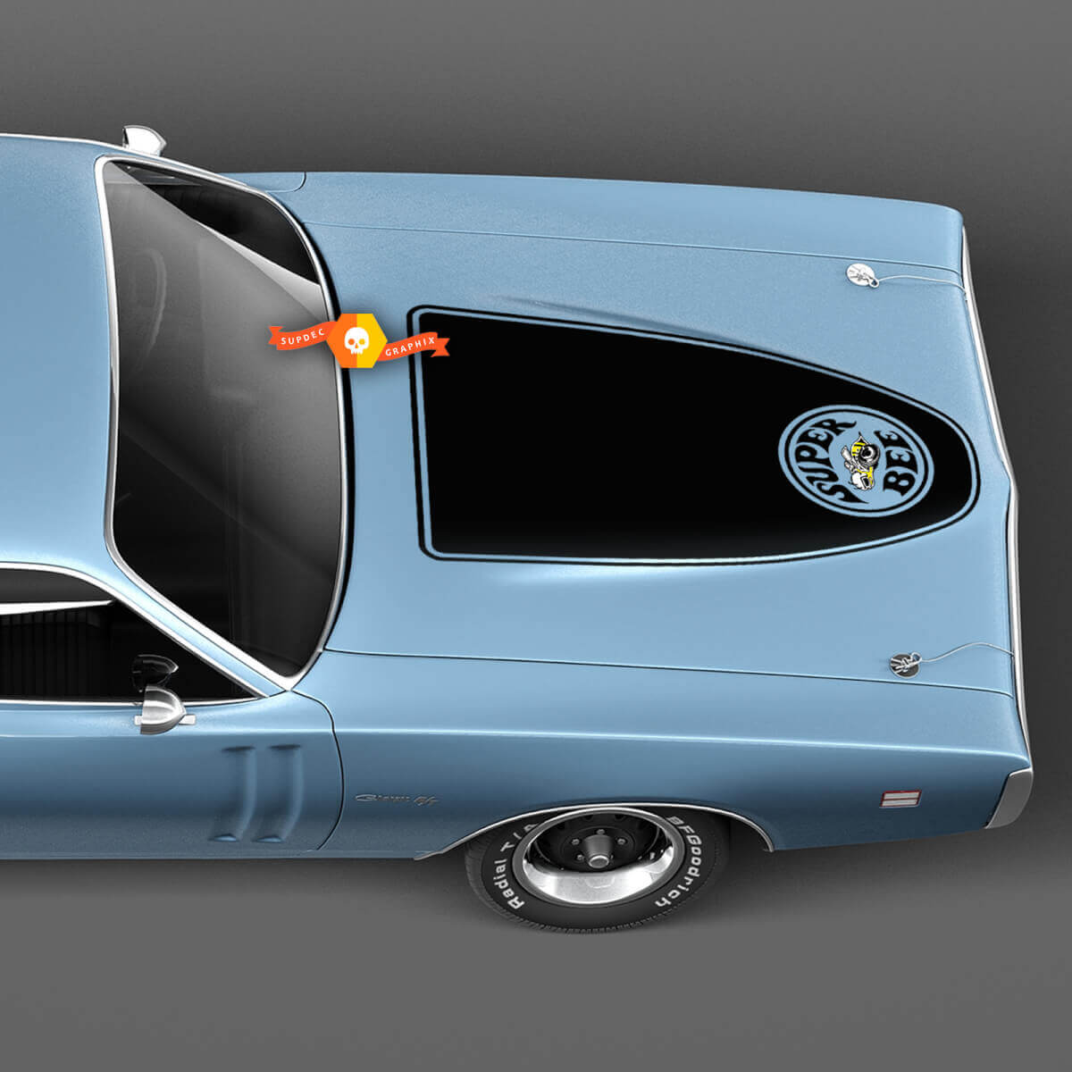 Dodge Hemi 1971 Super Bee Hood Vinilo Calcomanía Etiqueta Gráficos
