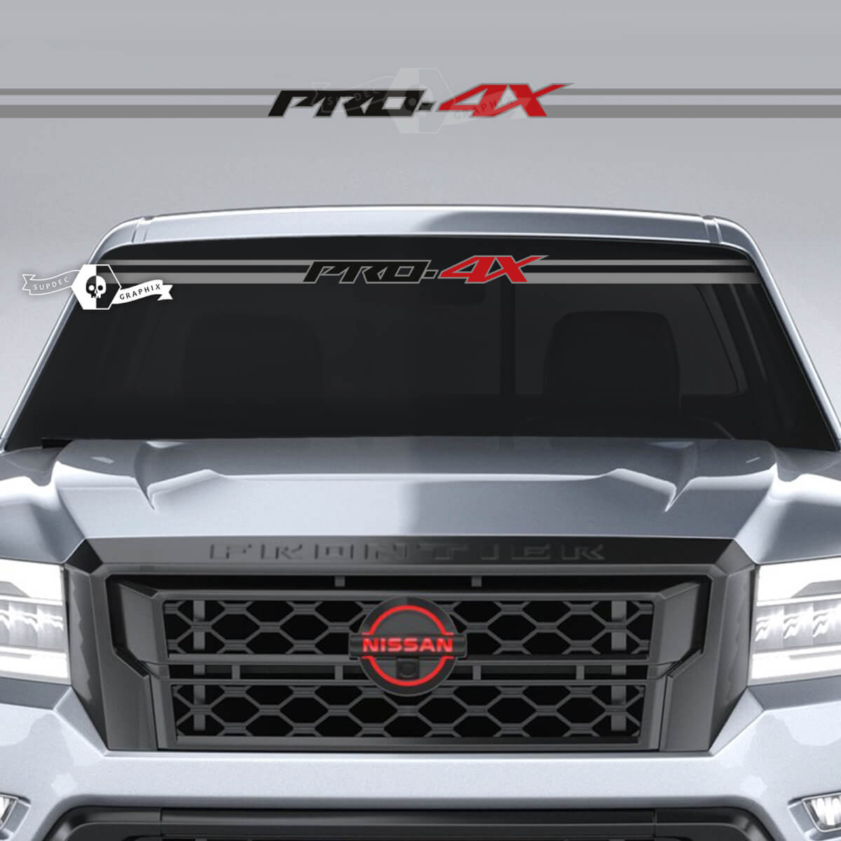 Parabrisas Nissan Frontier PRO-4X Vinilo Pegatinas Calcomanías Gráficos 3 Colores
