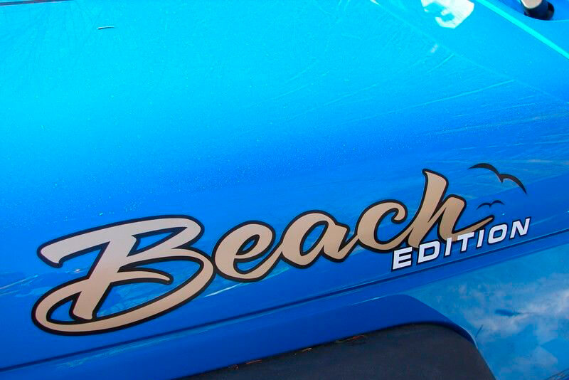 Juego de pegatinas de vinilo para los laterales del capó edición playa para coches Jeep