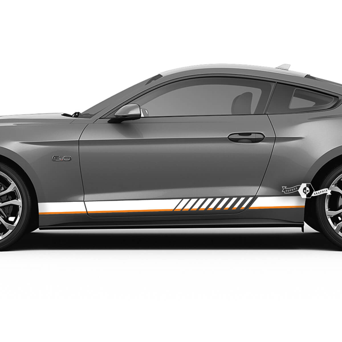 Kit de calcomanías laterales de vinilo con rayas estilo racing para Musclecar Musclecarmodel Mach 1