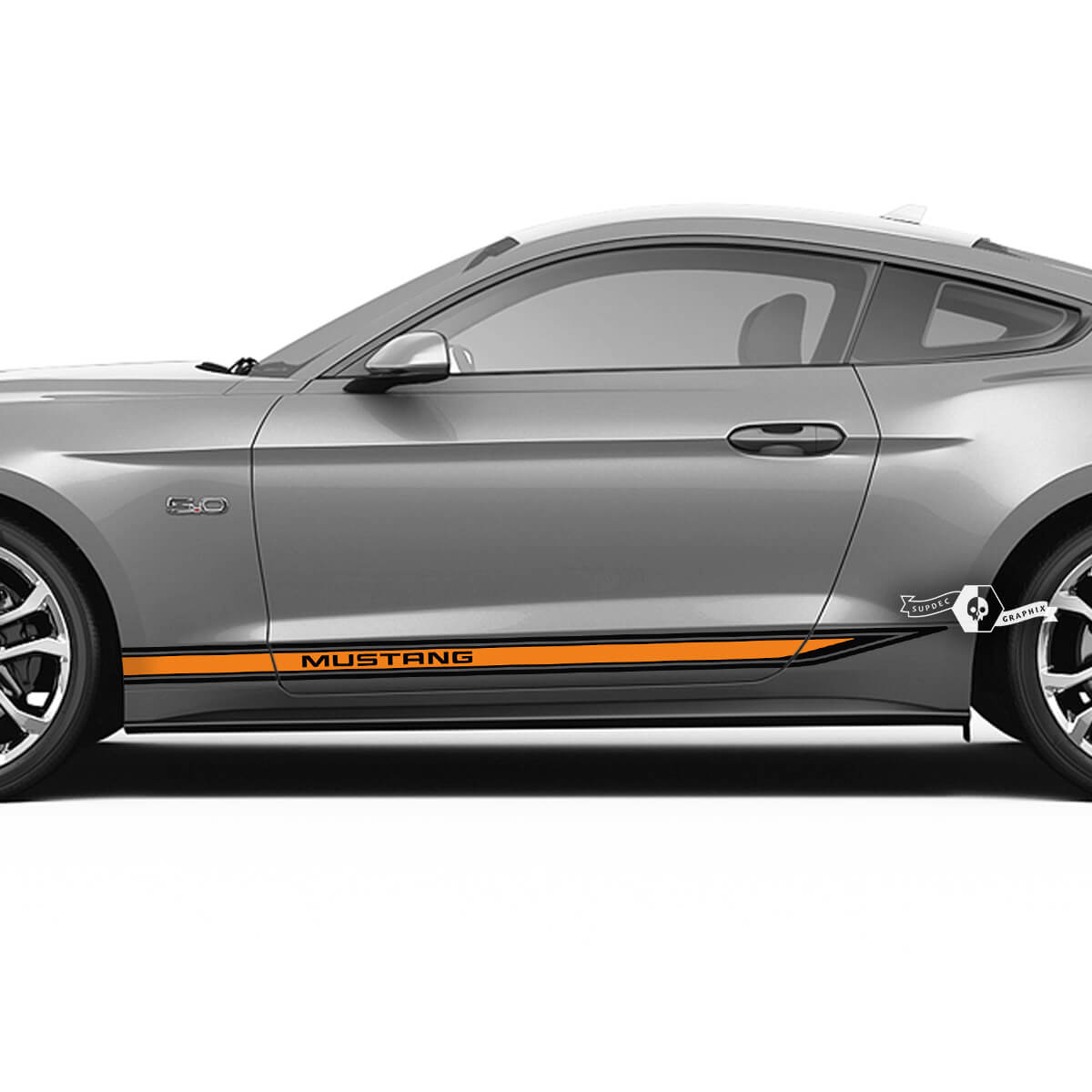 Panel basculante a rayas para Ford Mustang Mach 1 Shelby GT500 GT350, pegatinas de 2 colores
